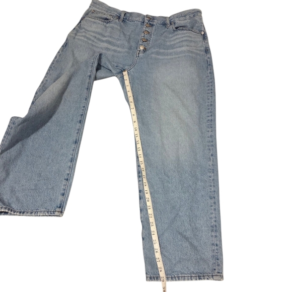 Madewell Baggy Straight Jeans in Paxton Wash: Button-Front Edition NQ185 Blue 33 - Picture 10 of 11
